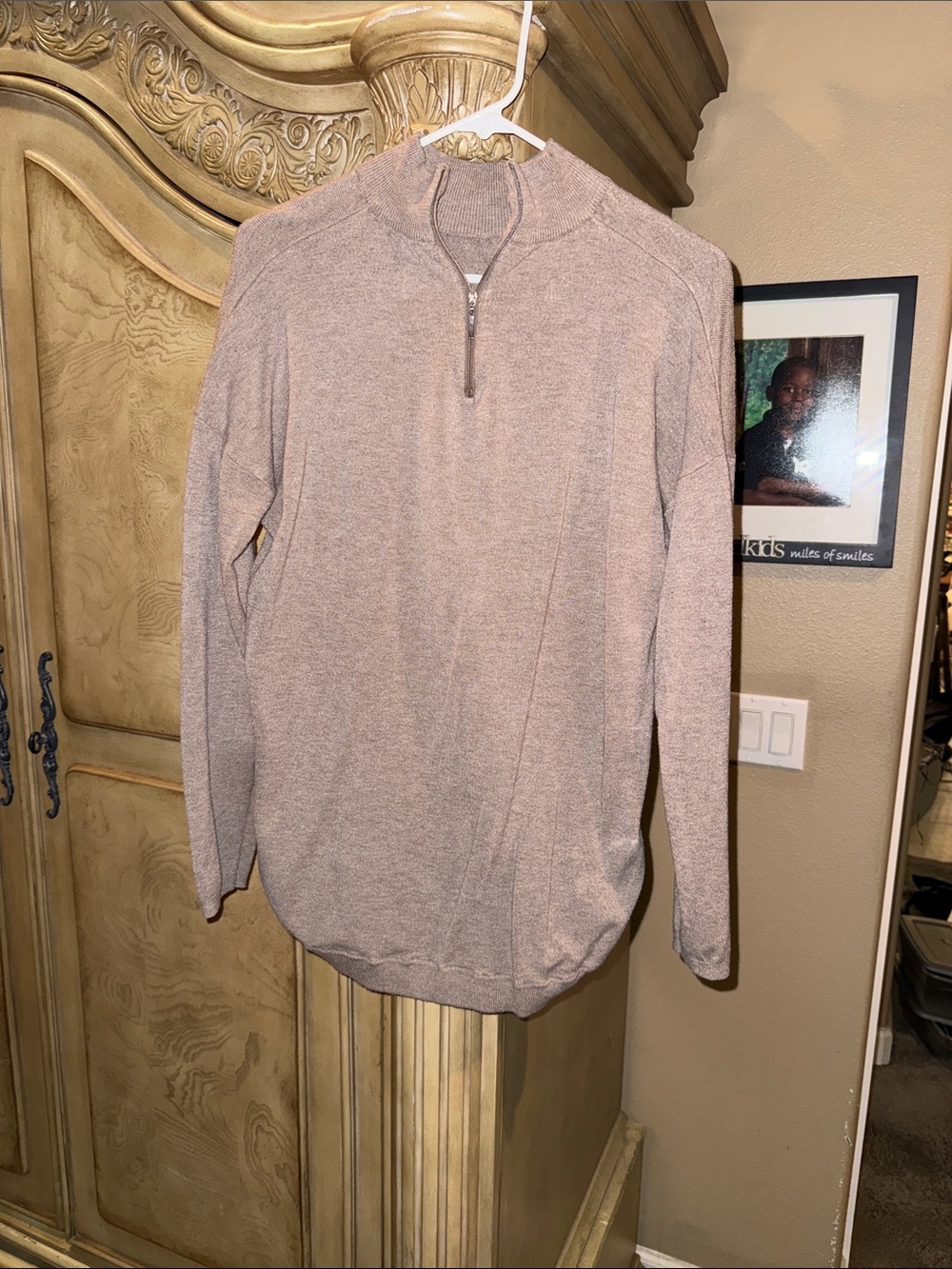 Cyrus women’s Zip-Up Sweater in Taupe Heather